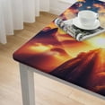 thumbnail image 5 of Acheng Christ the Redeemer Statue Sunset Silhouette Square Tablecloth Waterproof Resistant Fabric 100% Polyester Fiber 52*52, 5 of 8