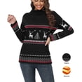 thumbnail image 3 of Asklazy Women's Turtleneck Sweater Long Sleeve Cozy Warm Casual Lightweight Soft Pullover Jumper Tops,US Size,Christmas Elk Black,M, 3 of 9