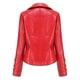 thumbnail image 3 of Chaqueta de Cuero para mujer zhaocheng Moto Biker Negro Rojo otoño, 3 of 3