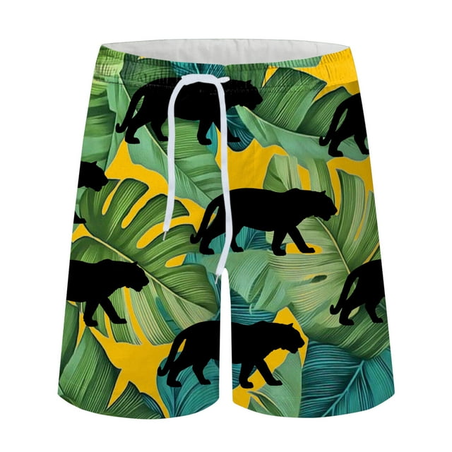 Augper Men Printing Breathable Seaside Vacation Beach Shorts Swimming Trunks