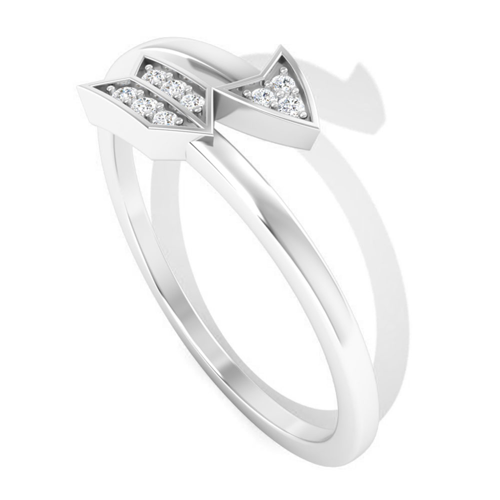 Minimal Diamond and Gold Arrow Ring for 
