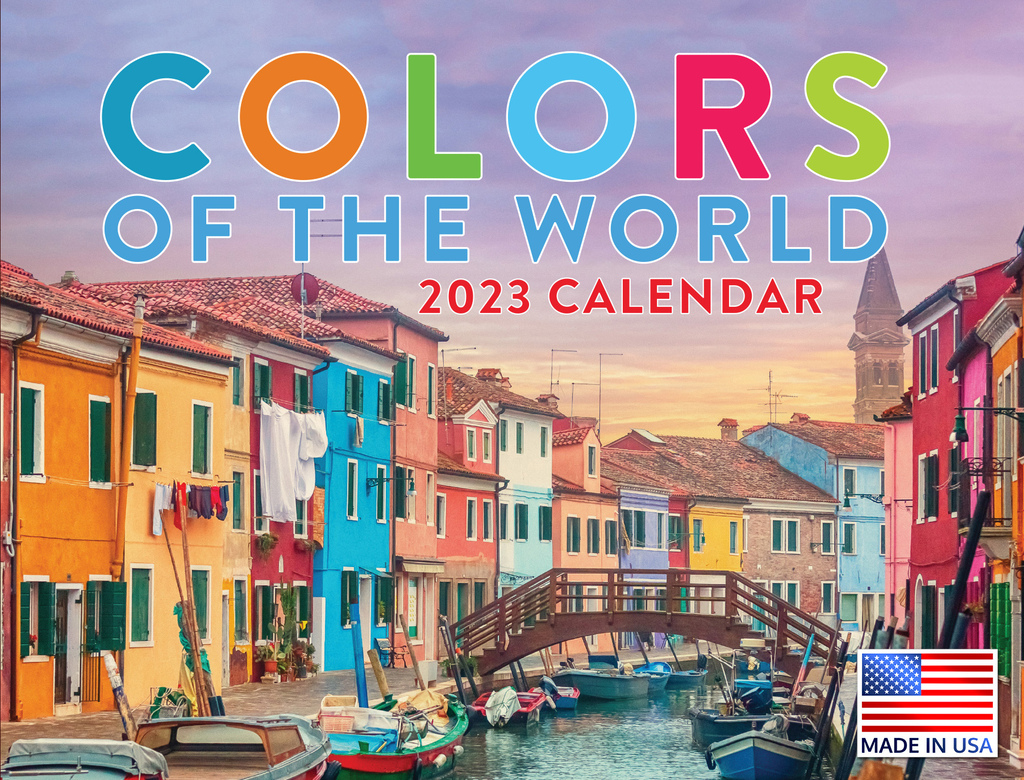 World Travel Calendar 2023 Monthly Wall Hanging Calendars Colors Nature