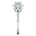 thumbnail image 3 of 1.46 ct Round Cut Natural Aquamarine 3 Stone 18K White Gold Womens Engagement Ring, 3 of 5