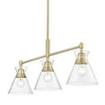 thumbnail image 2 of Malta 3-Light Linear Pendant in Brushed Champagne Bronze with Clear Glass, 2 of 8