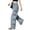 Blue*, variant on OSOLU Children Girls Jeans Casual Straight Wide Leg Loose Fit Comfortable Denim Pants Bow Pattern with Pockets Stylish Travel Trousers