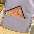 thumbnail image 4 of Kawaii Plaid Bunny Ears Backpack, Cute Preppy Style Laptop Schoolbag, Large Capacity Travel Rucksack With Pendant & Badge, 4 of 5