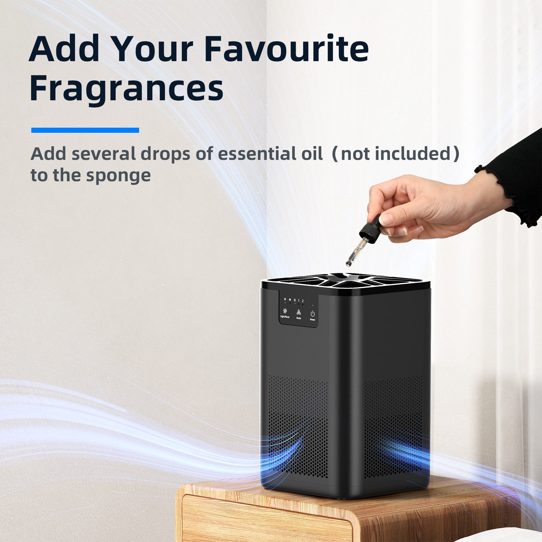 ALROCKET Air Purifier,Hepa Air Purifier Filter for Bedroom,Pet  Dander,Odors,Air Cleaner for 300 ,Black