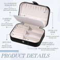 thumbnail image 4 of Travel Jewelry Case PU Leather Jewelry Boxes Bridesmaid Gift Box Double Layer Jewelry Organizer Display Holder C, 4 of 5