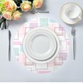 thumbnail image 5 of GZHJMY Pastel Square Washable Non-Slip Round Placemat Heat Resistant Greaseproof 15.4-in Table Mat for Dinner Party BBQ(1 PCS), 5 of 6
