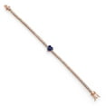 thumbnail image 3 of Gem Stone King 18K Rose Gold Plated Silver Blue Iolite and White Moissanite Tennis Bracelet for Women (4.18 Cttw, Gemstone Birthstone, Heart Shape 8MM, 7.25 inch), 3 of 6