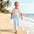 thumbnail image 6 of Favoffer Casual Pants Kids Solid Thin Loose Fit Summer Bottoms Elastic Waist Sports Long Pants Comfortable Daily Wear for Outdoor Play Home Relax Travel Vacation Indoor Leisure 1-10Y, 6 of 7