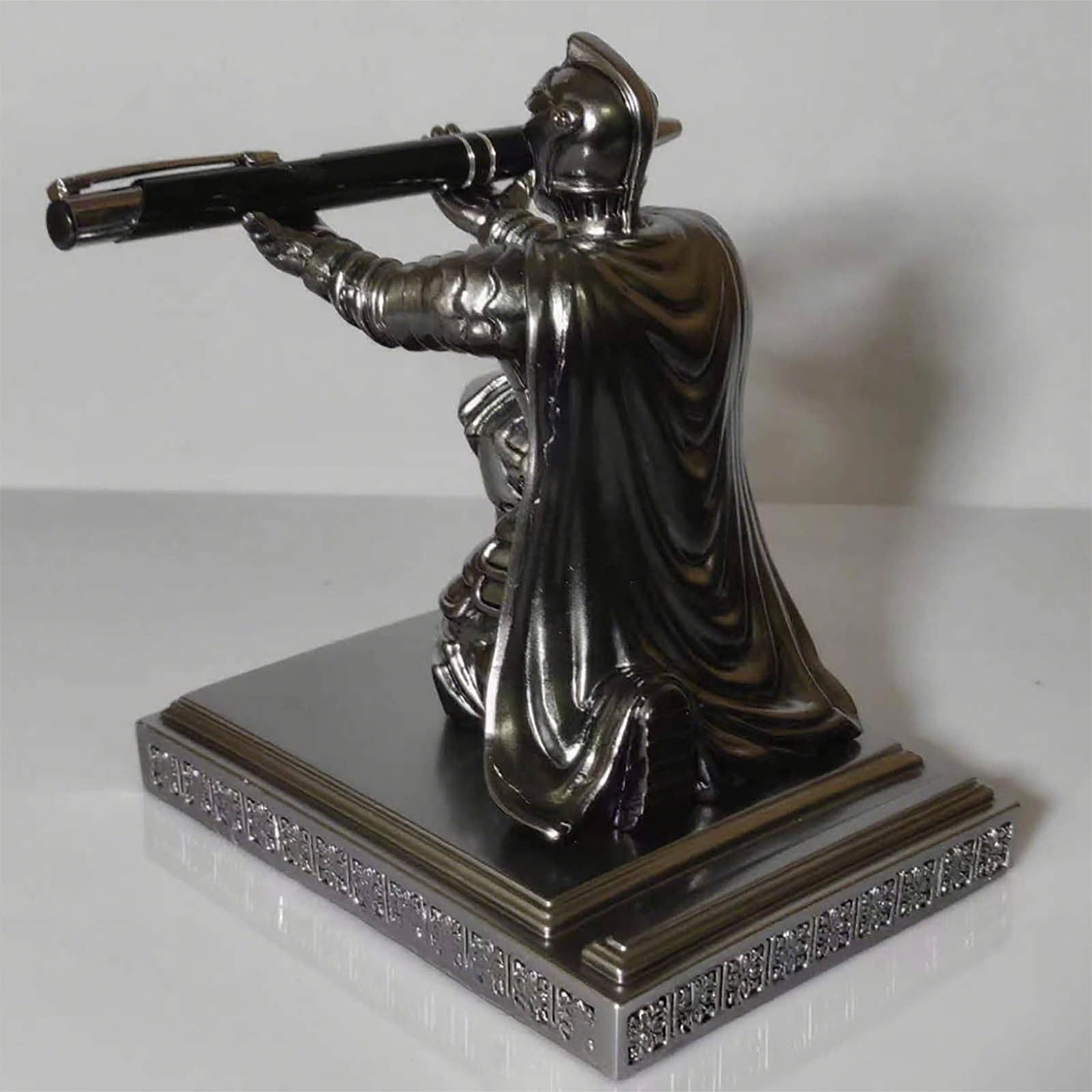 Soldier Knight Desk Organizer - Style Pen Holder & Phone Stand, Cool Office Accessory Gift for Men - Executive Home Office Decor -
