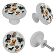 thumbnail image 4 of Dachshund Fluorescent Drawer Pulls with Screws: Round 4-Pack Glow-in-the-Dark Knobs for Cabinets, Wardrobes, Dressers - Versatile Door Pulls, 4 of 6