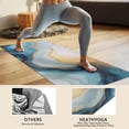thumbnail image 4 of Blue Gold Marble Pattern Hot Yoga Mat Towel Non Slip for Hot Yoga - Quick-Drying Yoga Mat Cover with 4 Corner Pockets with Travel Bag - Hot Yoga Towel Non Slip Grip Moisture Wicking Sweat 70"x26", 4 of 6