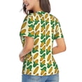 thumbnail image 3 of Xecao Corn 8 for Women's V-Neck T-Shirts-Elegant Half-Sleeve Tops Perfect for Summer-Small, 3 of 5