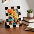 thumbnail image 2 of Concepts 5x7 Black & White Checkered Retro Gold Bordered Enameled Picture Frames with HD Clear Glass, Durable Wall or Tabletop Display Vertical/Horizontal (pack of 4), 2 of 7
