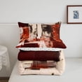thumbnail image 5 of Homewish Red Watercolor Block Full Size Comforter Sets,Classic Abstract Geometric Bedding Comforter Set,Polkadot Reversible,3pcs,1 Comforter and 2 Pillowcases, 5 of 7