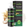 thumbnail image 3 of (3 pack) Herbishh Rice Water Hair Growth Shampoo - 400ml with Power of Castor Oil, Argan & Coconut Oil & Biotin | All Hair Type | Hair regrowth for Thinning Hair, Moisturizing & Volumizing | Silicone Free, 3 of 9