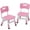 Pink, variant on JoanKaren Kids Chair Set of 2,3 Level Height Adjustable Plastic Toddler Chairs for Children Boys Girls Age 2-6,Home, Classroom, Nursery Use,Grayish Blue