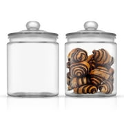 Brightware Glass Storage Jars with Airtight Lids – 63 oz – Set of 2