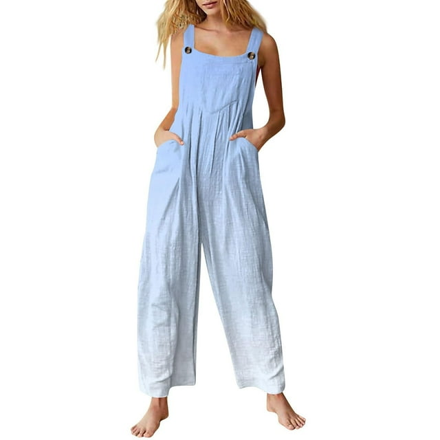 Stylish Women's Everyday Summer Jumpsuit Featuring Functional Pockets for Warm Weather Comfort and Effortless Style
