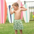 thumbnail image 4 of FORMRS Boys Swim Trunks Quick Dry Mesh Liner Boardshorts Sizes XS-XL, Green Dot Triangles Pattern, 4 of 7