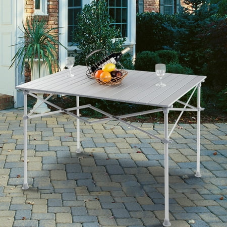 Gymax Aluminum Folding Picnic Camping Table Lightweight Roll Up In