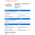 thumbnail image 2 of Cabin Air Filter - Compatible with 2012 - 2019 Fiat 500 2013 2014 2015 2016 2017 2018, 2 of 2