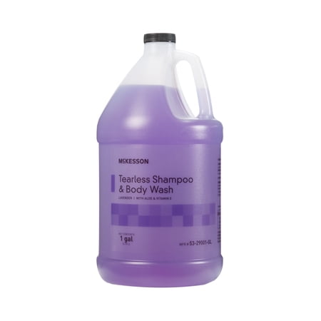 McKesson Tearless Shampoo and Body Wash with Aloe for Fragile Hair, Hydrating & Moisturizing - Lavender, 1 Gallon Jug, 1 Count
