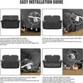 thumbnail image 6 of Eurhowing 2-Seater Recliner Sofa Cover, Stretch Velvet Reclining Loveseat Slipcover with Pockets, Furniture Protector for Pets & Kids, Dark Gray, 6 of 8