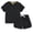 Black, variant on Toddler Girl Boy Summer Clothes Outfits Cotton Breathable Solid Color Short Sleeves Tops + Shorts Outfits Set 1-9T