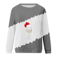 thumbnail image 4 of Timegard Womens Long Sleeve Tops Christmas Print Crewneck Sweatshirt Pullover Color Block Comfy Tops, 4 of 4