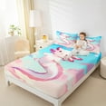 thumbnail image 4 of Manfei Kawaii Animal Teens Bed Sheets, Cartoon Axolotl Print King Sheets, Blue Pink Sheet Set, Ultra Soft Home Decor, 4pcs, 4 of 7