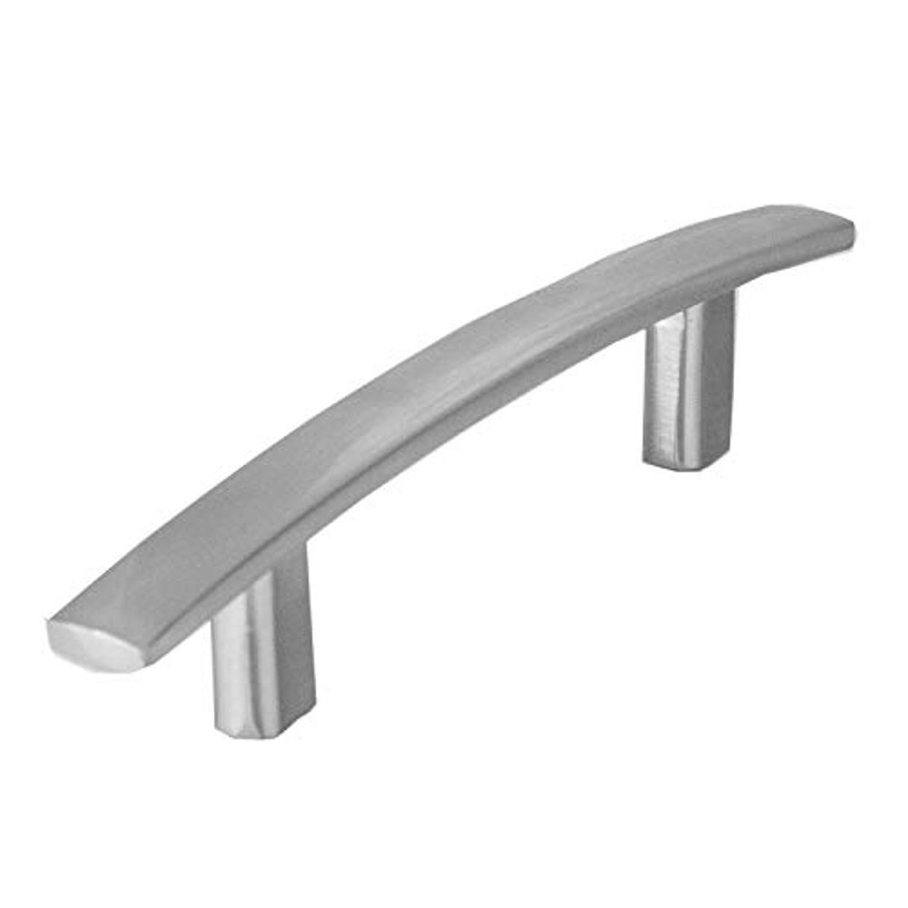 Ilyapa Satin Nickel Kitchen Pulls 3 inch Hole Center Curved