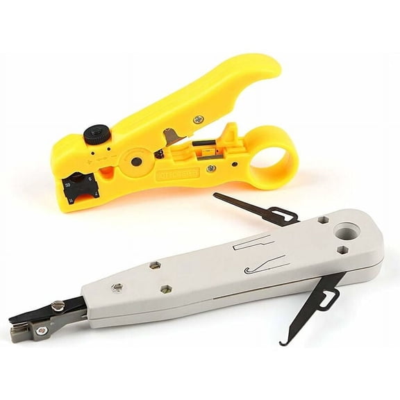 Punch Tool, Wire Stripping Tool Cable Stripping Tool Wire Stripping Tool for UTP Cat5 Cat6 Flat or Round Coaxial Coaxial Wire Stripper