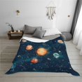 thumbnail image 5 of Vsdgher Solar System And Planets Pattern Fleece Throw Blanket, Horizontal Fleece Bedding Home Decor for Couch & Bed All Season Use -60"x50", 5 of 5