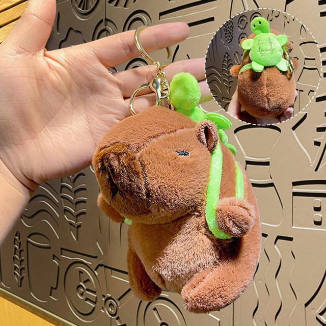 Creative Capibala Capybara Series Keychain Cartoon Cute Doll Couple Car Bag Key Chain Pendant Charming Capibala Keyring Gift