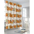 thumbnail image 3 of Pumpkins Fall Thanksgiving Shower Curtain, Farmhouse Autumn Leaves Floral Bathroom Decor Curtains Set with Hooks, Waterproof Fabric Home Accessories， 60 X 72 Inch Long, 3 of 6