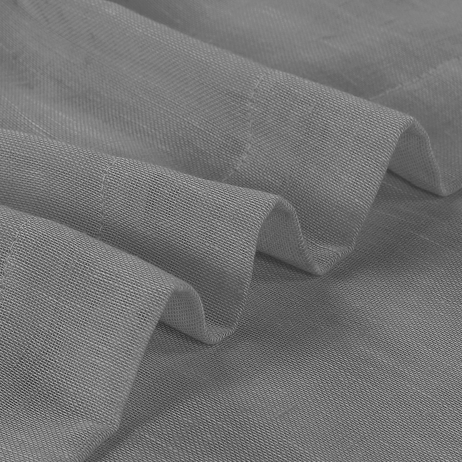 PrimeBeau Semi Sheer Curtains Light Filtering Natural Linen Blended Grommet Draperies, 52" by 96" inch, 2 Panel Set, Gray