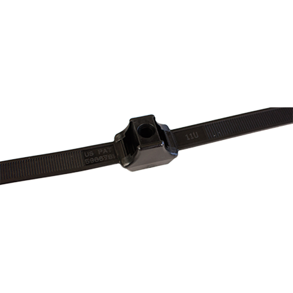 Tectran 936-191 Dual Clamp Cable Tie (, Black, 2.3” Max. Bundle Diameter.25” Stud Size.5” Tie Width, 19” Tie Length, 150 lbs. Min. Tensile Strength)