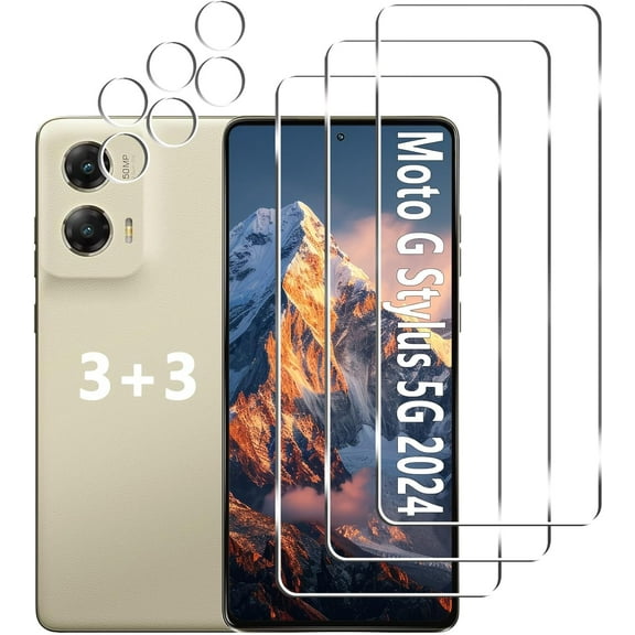 [3 3 Pack] Moto G Stylus 5G 2024 Screen Protector   Camera Lens Protector, 9H Tempered Glass, Anti Scratch, Easy Installation, Bubble Free, HD Screen Protector for Motorola Moto G Stylus 5G 2024