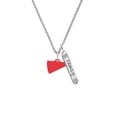 thumbnail image 2 of Delight Jewelry Acrylic 3/4" Red Megaphone Silvertone Family Bar Charm Necklace, 23", 2 of 4