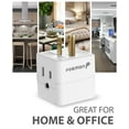 thumbnail image 6 of 3 Outlet Wall Adapter Tap (3 Pack), Fosmon 3-Prong Portable Travel Mini Plug Grounded Indoor AC Outlet Extender, ETL Listed - White, 6 of 6