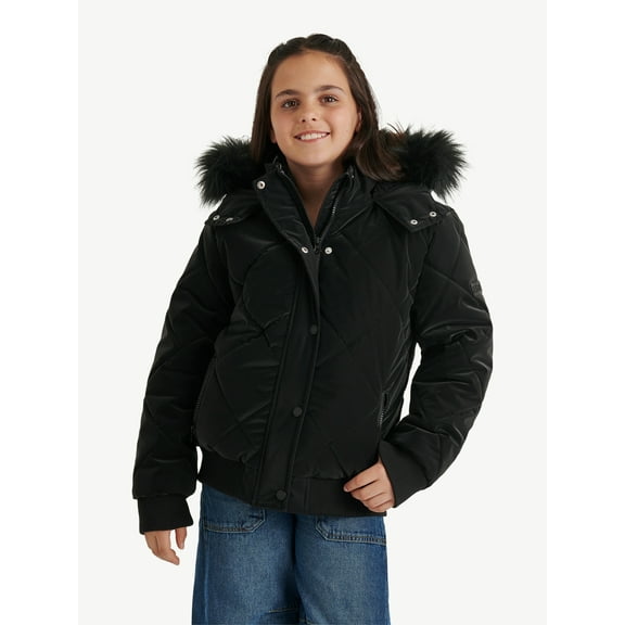 Justice Girl's Velvet Puffer Bomber, Sizes XS - XL