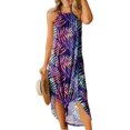 thumbnail image 3 of G and PL Vestido largo de playa para mujer, informal, sin mangas, con abertura lateral, halter, 3 of 5