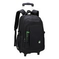 thumbnail image 4 of Bunblic Rolling Backpack Trolley Suitcase Portable Multifunctional Removable Trolley Computer Bag Wheeled Laptop Backpack for Camping Green 2 Small Wheels, 4 of 8