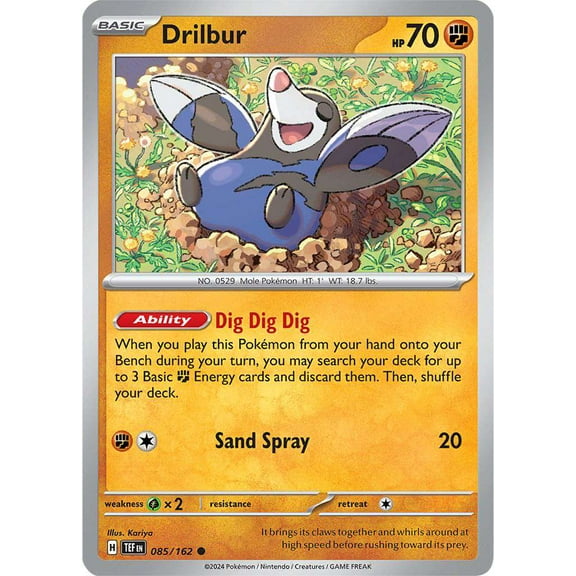 Pokemon Scarlet & Violet Temporal Forces Common Drilbur #85
