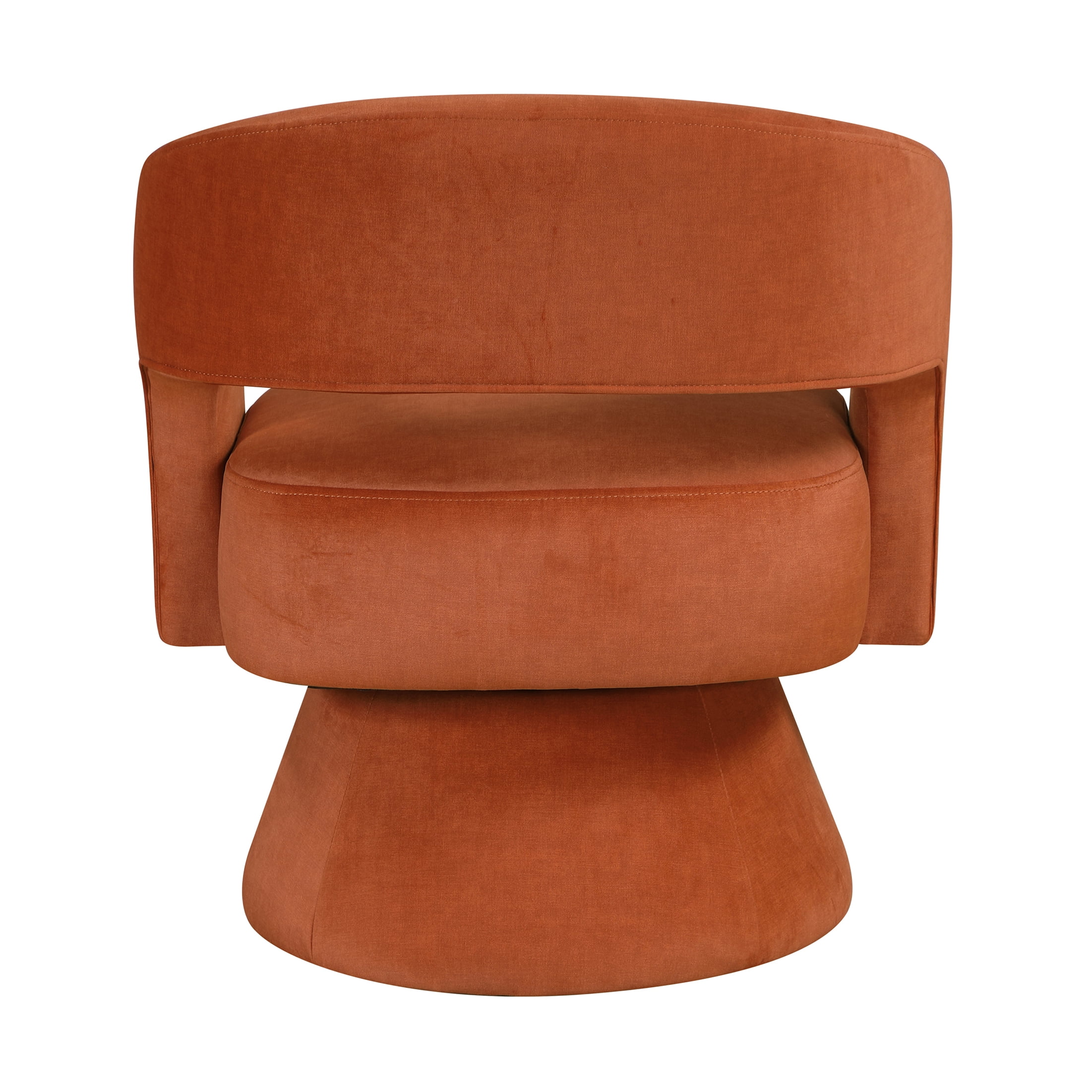 OakvillePark Alderwyn Velvet Swivel Chair with Round Base, Orange