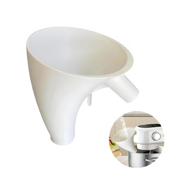 Mess-Free Flour Funnel for Kitchen Mixer - Spill-Proof Stand Mixer Attachment for 4.5-5 Qt Tilt-Head Models, Dishwasher Safe for Normal Temperature Wash, Baking Tool