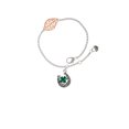 thumbnail image 2 of Delight Jewelry Silvertone Good Luck Horseshoe with Green Four Leaf Clover - Rose Goldtone Leaf Delicate Bracelet, 6.25+1.75", 2 of 4